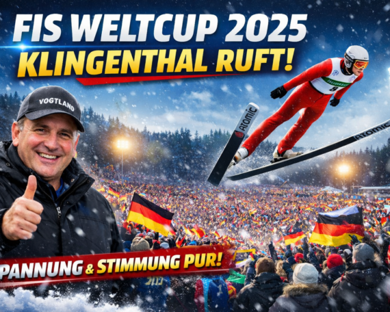 Gute Stimmung beim FIS Weltcup ein Mann im Vordergrund zeigt den Daumen nach oben